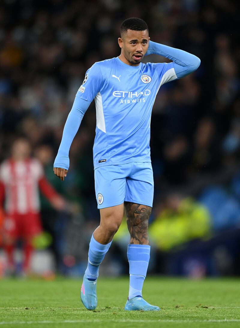 Gabriel Jesus (Sterling, 68’) - 5, Had some nearly moments, but the decisive one came when he received a silly booking for dissent that means he will miss the second leg. Getty