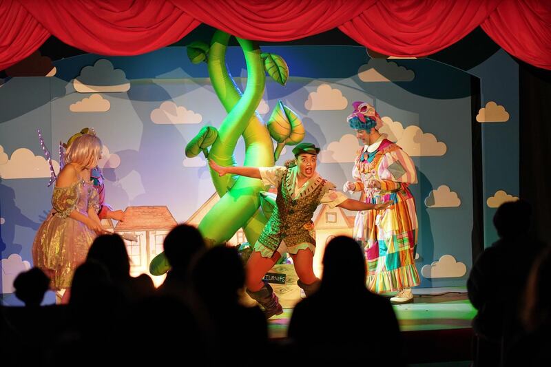 Cast members perform Jack and the Beanstalk. Getty Images