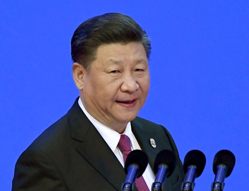 Chinese President Xi Jinping delivers a speech at an annual meeting of the Boao Forum for Asia in Boao, in the southern Chinese province of Hainan, in this photo taken by Kyodo April 10, 2018. Mandatory credit  Kyodo/via REUTERS ATTENTION EDITORS - THIS IMAGE WAS PROVIDED BY A THIRD PARTY. MANDATORY CREDIT. JAPAN OUT.