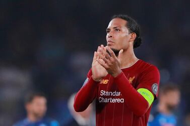 Soccer Football - Champions League - Group E - Napoli v Liverpool - Stadio San Paolo, Naples, Italy - September 17, 2019 Liverpool's Virgil van Dijk applauds fans after the match Action Images via Reuters/Andrew Couldridge