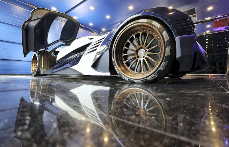 DUBAI , UNITED ARAB EMIRATES , November 15  ��� 2018 :- View of the Devel Sixteen supercar at the home of Majid Al Attar on Al Wasl road in Dubai. ( Pawan Singh / The National ) For Motoring. Story by Adam