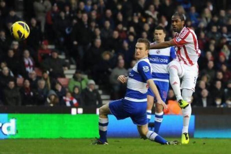 Cameron Jerome of Stoke City scores his team's second goal against Reading at the Britannia Stadium. Chris Brunskill / Getty Images