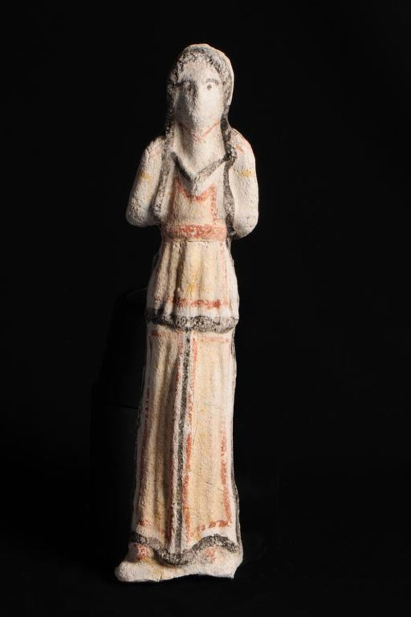 Plaster/Gypsum painted-Burial Stele- Shakhoura Tylos, 1st cent BC / 1st cent AD. (Courtesy-Sharjah Museums Department) FOR Rym Ghazal story
