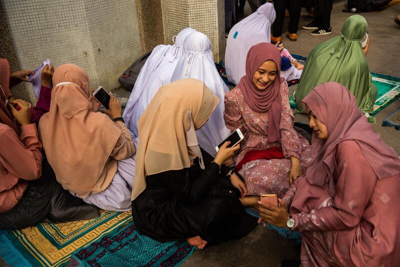 Thai Muslims celebrate Eid Al Fitr at The Foundation of the Islamic Centre of Thailand to mark the end of the holy month of Ramadan in Bangkok, Thailand. Getty Images