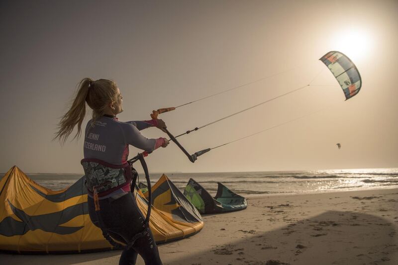 A kitesurfer  at Dakhla beach in Morocco-administered Western Sahara. AFP