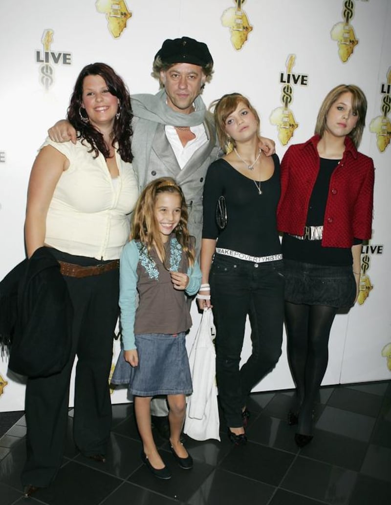 Bob Geldof, Jeanne,  Tiger, Fifi and Pixie.  Jo Hale / Getty Images 