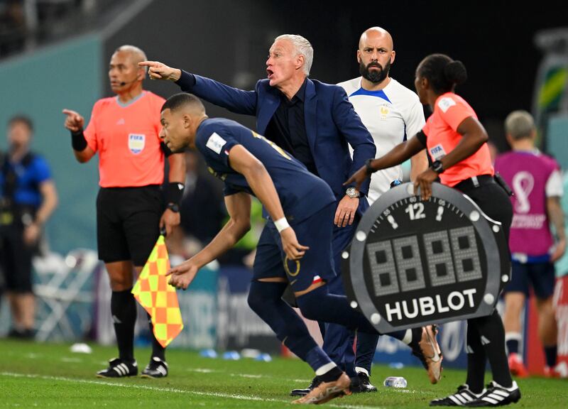 Kylian Mbappe comes on as a substitute for France. Getty 