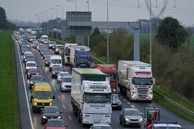 Congestion near Naas, in County Kildare. The Irish government plans to slash the distance of car journeys. PA