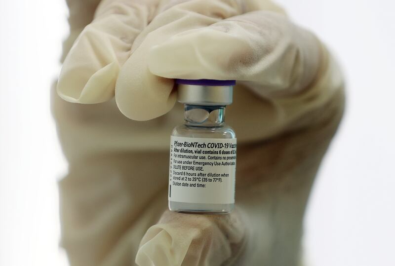 The Pfizer Covid-19 vaccine at the NMC Royal Hospital DIP in Dubai.