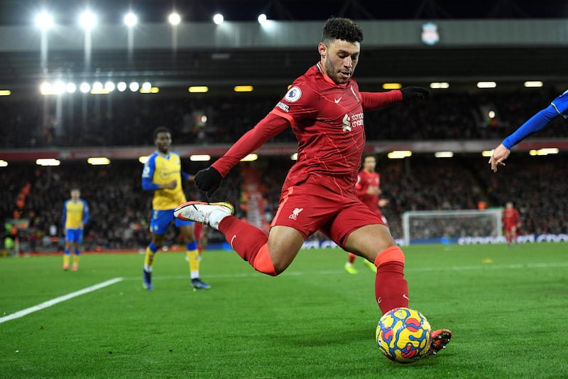 SUBS: Alex Oxlade-Chamberlain - (On for Thiago 59') 7: The 28-year-old sent a barrage of crosses into the area. He popped up in scoring positions but his best opportunity went straight at the goalkeeper. AFP