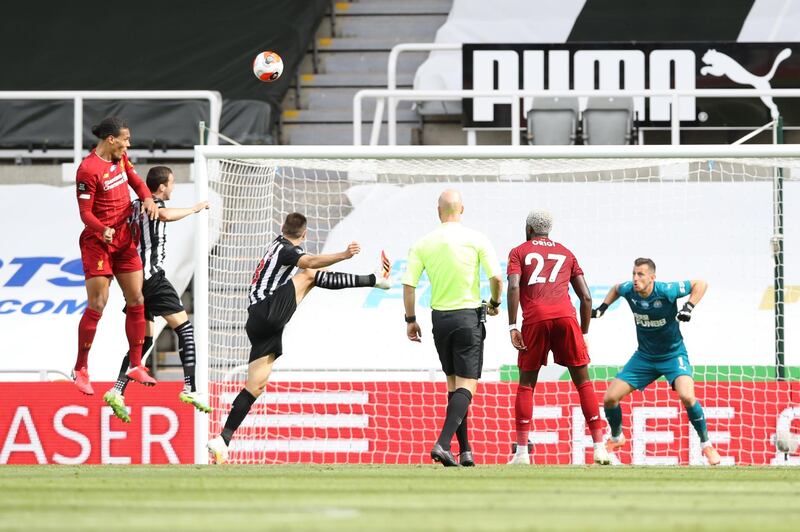 Virgil van Dijk - 8: Towering header to pull his team level in the first half. Another header at start of second half straight at Dubravka. Glides around the defence and commands the team so well from the back. Getty