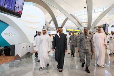 Sheikh Mohammed bin Hamad, Adviser for Special Affairs at the Presidential Court, and Chairman of the Abu Dhabi Airports Board of Directors, attended the Terminal A opening ceremony on Friday. Wam 