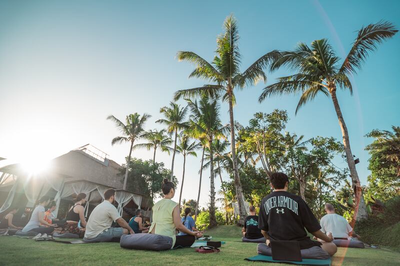 Guests can take part in sunset yoga sessions