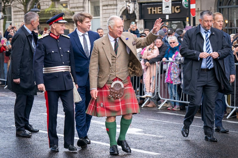 The monarch on a visit to Aberdeen. AFP