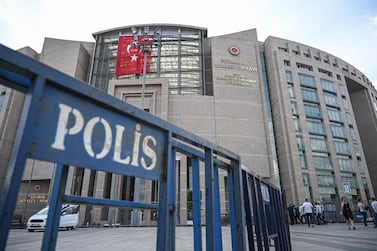 Istanbul's courthouse is surrounded by police fences on July 17, 2019. AFP