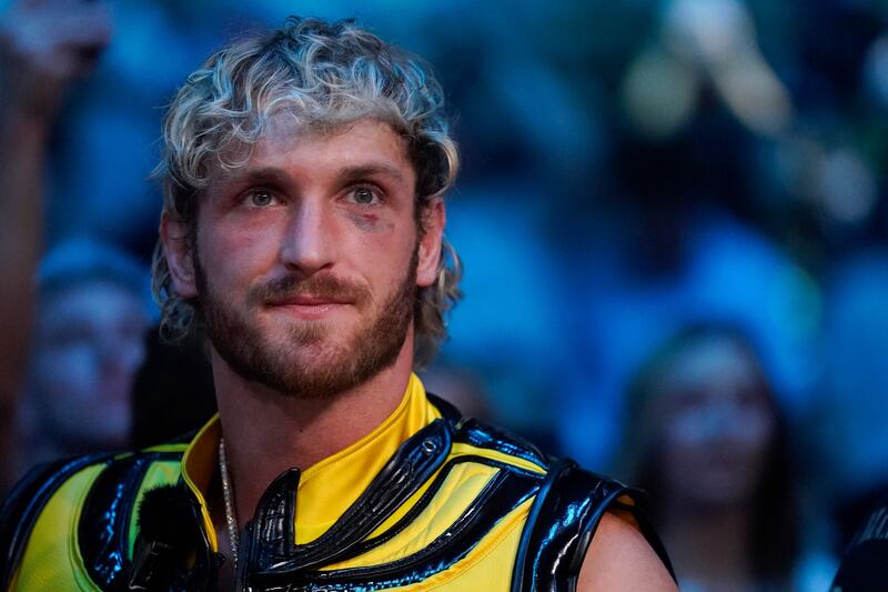 Logan Paul attends the fight between Jake Paul and Nate Diaz. AFP
