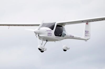 epa06818566 The Norwegian Airport operator Avinorâ€™s CEO Dag Falk-Petersen pilots the first flights by an electric aircraft a Pipistrel Alpha Electro G2 in Norway at Oslo airport in Gardermoen, Norway, 18 June 2018.  EPA/Gorm Kallestad  NORWAY OUT