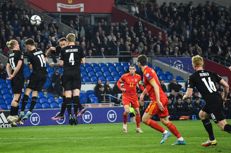 Gareth Bale  scores from a free-kick. EPA