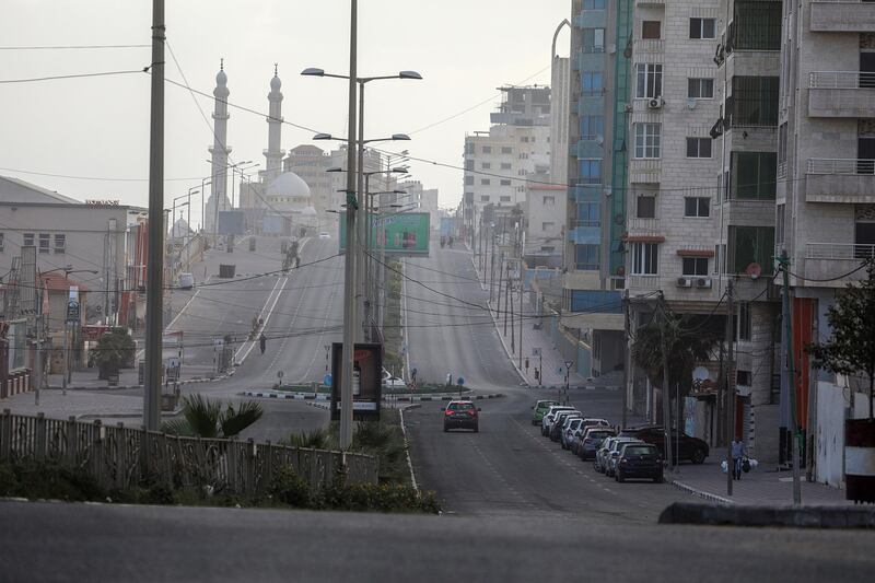 A nearly empty street in Gaza City, Gaza Strip.  EPA