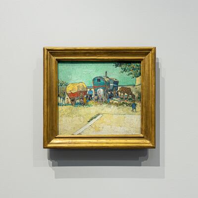 Vincent Van Gogh's 'Caravans, Gypsy Camp near Arles' (1888) shows the artist's transition to using bolder, stronger strokes and depicting modern subjects. Courtesy DCT Abu Dhabi