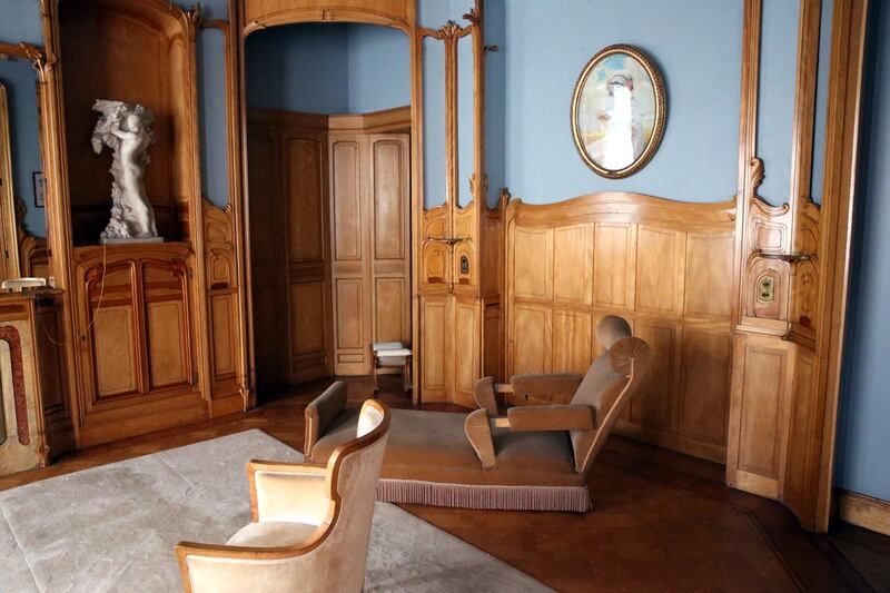 View of a room in Hotel Solvay, an Art Nouveau house designed by Victor Horta, in Brussels, on January 27, 2021. - Still owned by the Wittamer family, this Art Nouveau masterpiece now opens to the public 2 days a week following a public-private partnership. (Photo by François WALSCHAERTS / AFP) / RESTRICTED TO EDITORIAL USE - TO ILLUSTRATE THE EVENT AS SPECIFIED IN THE CAPTION