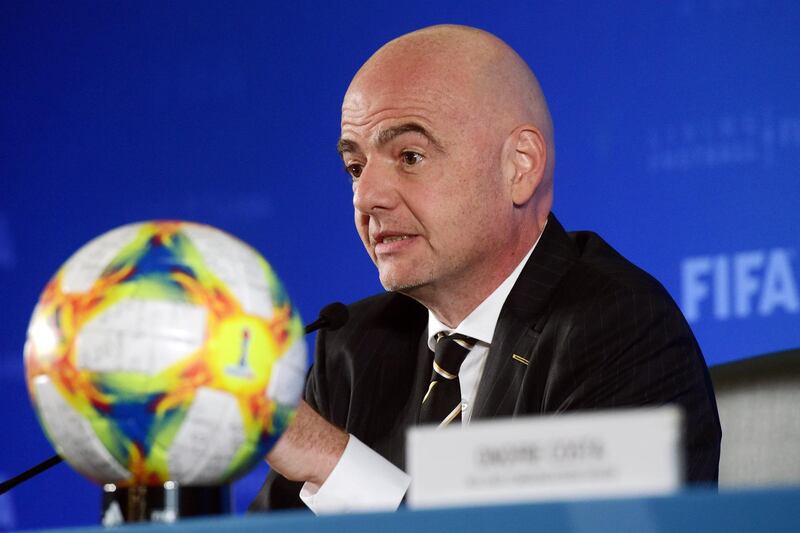FIFA President Gianni Infantino attends the association's council meeting in Shanghai, China October 24, 2019.    REUTERS/Stringer ATTENTION EDITORS - THIS IMAGE WAS PROVIDED BY A THIRD PARTY. CHINA OUT.