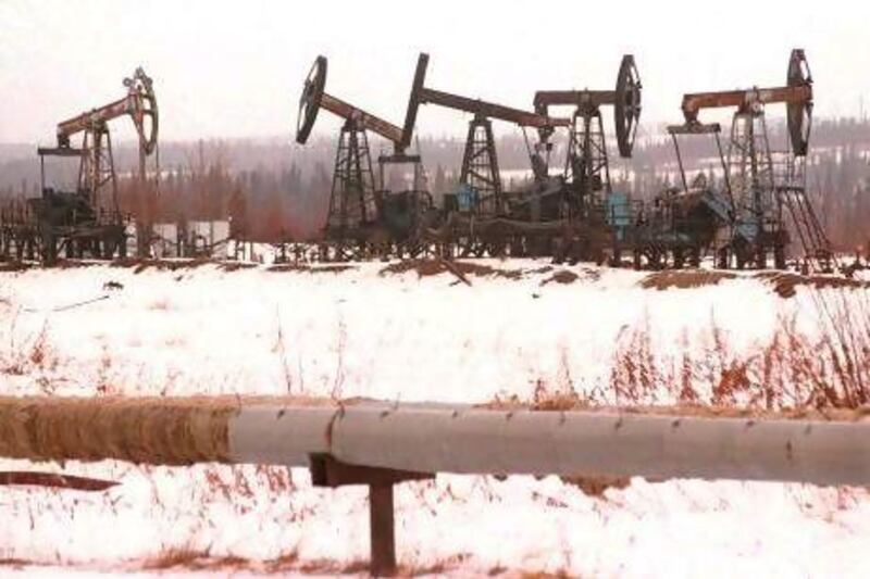 An oil field in the Surgut region in Siberia. AFP