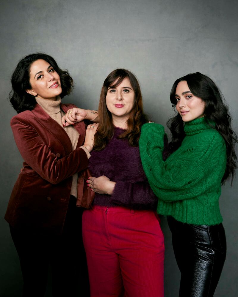 From left, Niousha Noor, director Maryam Keshavarz, and Layla Mohammadi at a portrait session to promote the film The Persian Version. Invision / AP