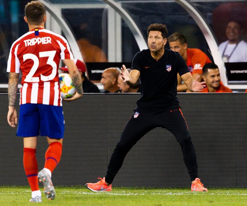 Atletico Madrid's manager Diego Simeone on the touchline. EPA