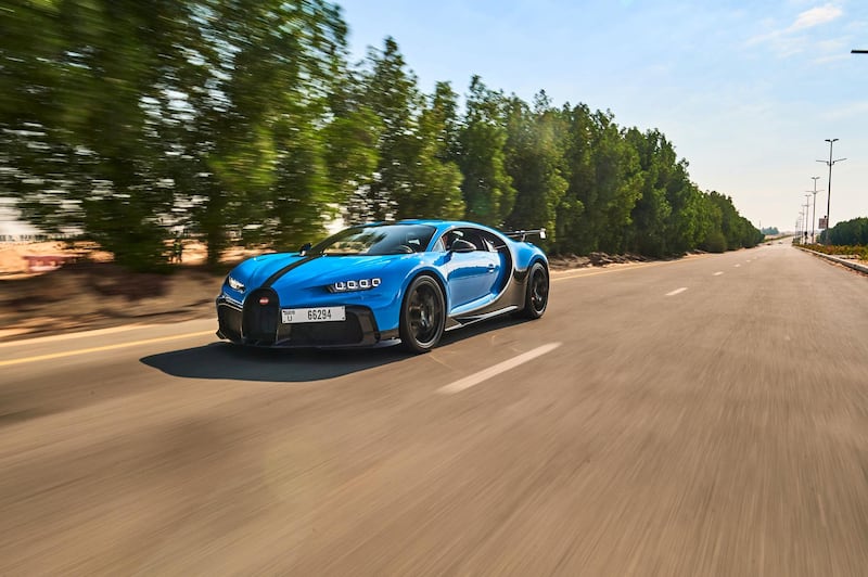 The Bugatti Chiron Pur Sport goes from 0 to 200kph in 5.5 seconds, less than one second behind Lewis Hamilton’s current F1 car. Photo: Sami Sasso