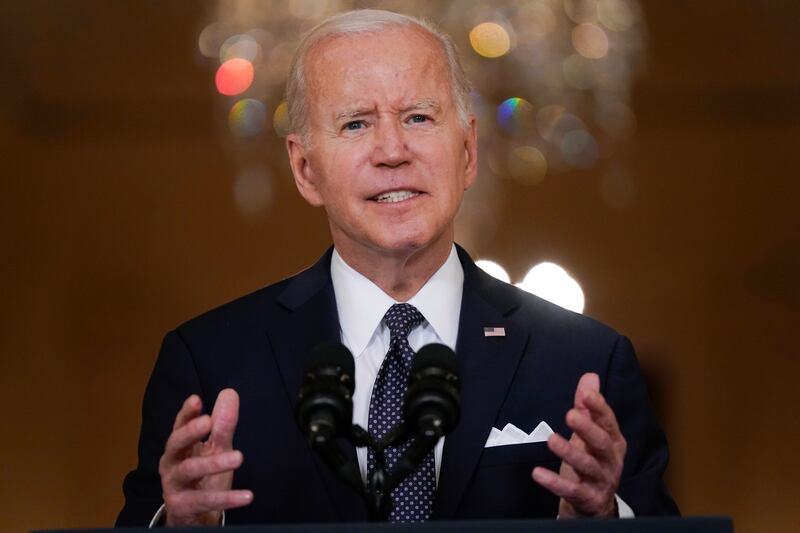 US President Joe Biden had to win over senators from his Democratic party before the bill was passed by the Senate.  AP