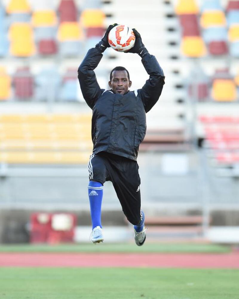 UAE goalkeeper Majed Naser is trying to put his troubled past behind him in Australia. Courtesy UAE FA

