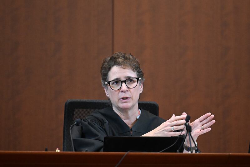 Judge Penney Azcarate speaks during a hearing at the Fairfax County Circuit Courthouse in Fairfax, Virginia. EPA
