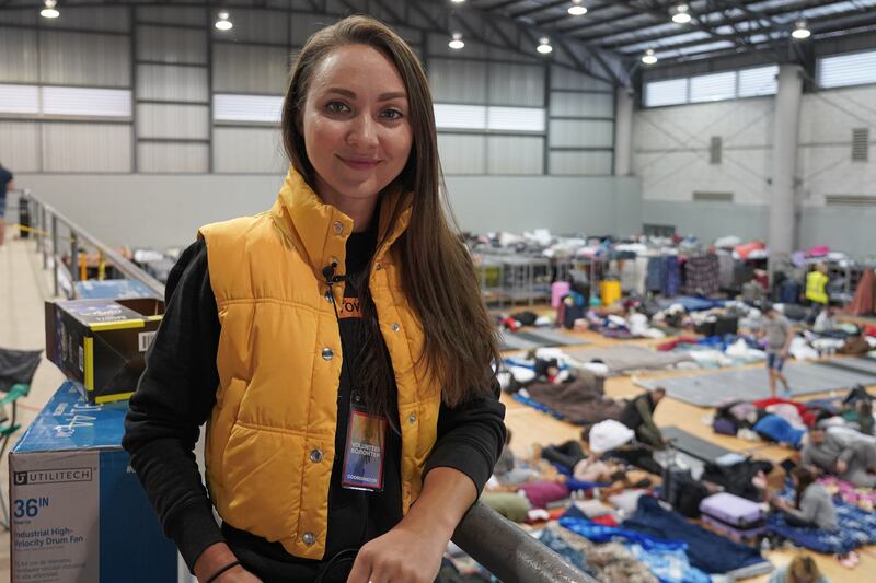 Anastasiya Polo is one of the lead volunteers helping to organise the makeshift refugee camp in Tijuana.