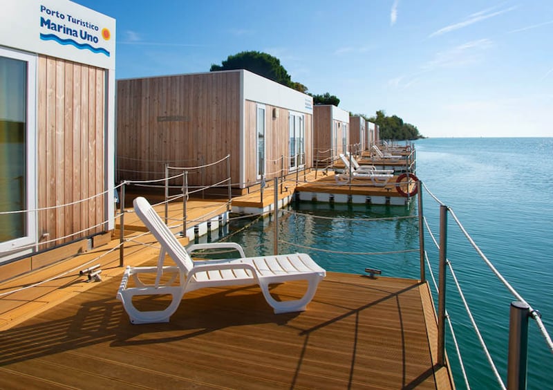 Italy's Marina Uno Resort launched its floating homes project on the Lignano Sabbiaodoro Riviera in 2018. Photo: Porto Turistico Marina Uno