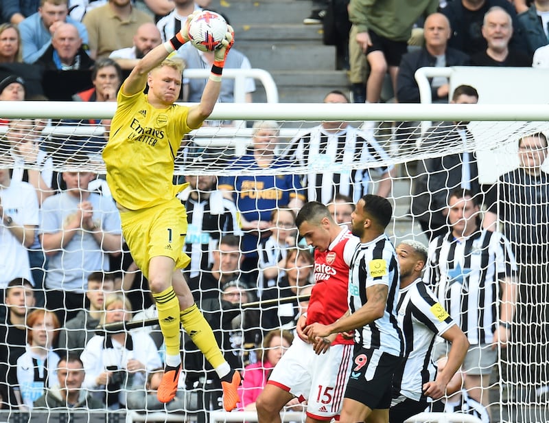 PREMIER LEAGUE TEAM OF THE WEEK: (3-5-2): GK: Aaron Ramsdale (Arsenal). Played a key part in a valuable clean sheet and win at Newcastle, producing a superb block on Fabian Schar to preserve Arsenal’s 1-0 lead and again late on to keep out Allan Saint-Maximim. Any team with designs on winning the title need a top goalkeeper and Ramsdale is exactly that. EPA