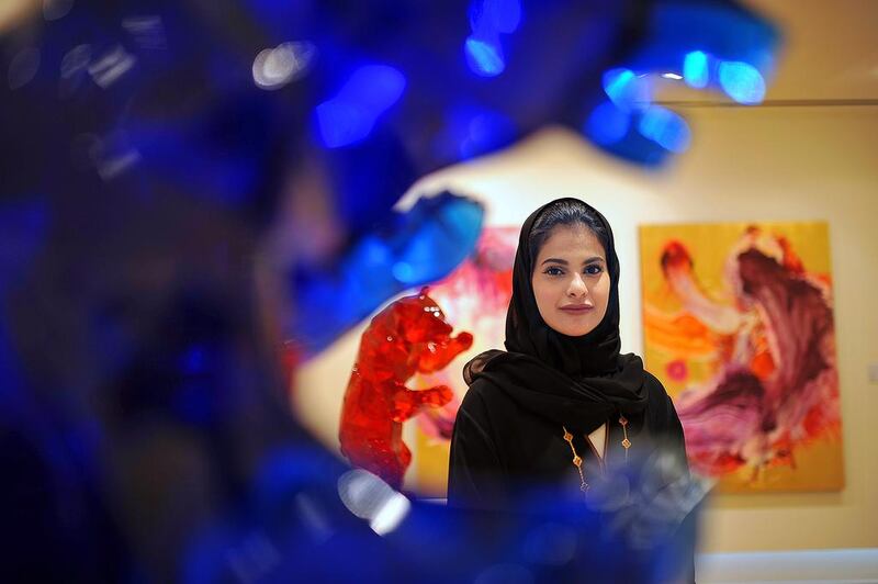 Sara Alahbabi at her Novus Art Gallery in The Galleria in Abu Dhabi. Delores Johnson / The National 