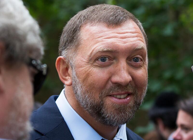 FILE In this file photo taken on Thursday, July 2, 2015, Russian metals magnate Oleg Deripaska attends Independence Day celebrations at Spaso House, the residence of the American Ambassador, in Moscow, Russia. Deripaska, a figure in the Russia investigation over his ties to former Trump campaign chairman Paul Manafort. (AP Photo/Alexander Zemlianichenko, File)