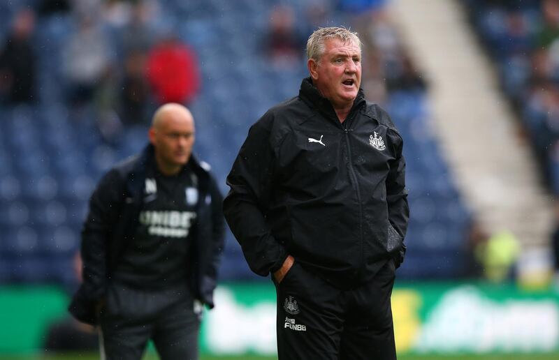 PRESTON, ENGLAND - JULY 27:  Steve Bruce the manager of Newcastle United reacts during a pre-season friendly match between Preston North End and Newcastle United at Deepdale on July 27, 2019 in Preston, England. (Photo by Alex Livesey/Getty Images)