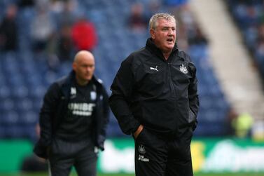 PRESTON, ENGLAND - JULY 27: Steve Bruce the manager of Newcastle United reacts during a pre-season friendly match between Preston North End and Newcastle United at Deepdale on July 27, 2019 in Preston, England. (Photo by Alex Livesey/Getty Images)