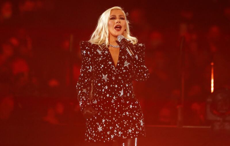 Singer Christina Aguilera performs during a World Aids Day concert in Inglewood, California, last year. Reuters