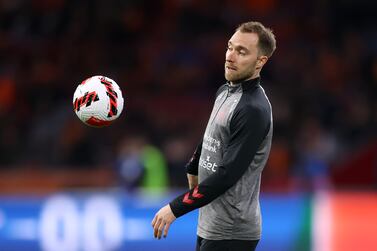 AMSTERDAM, NETHERLANDS - MARCH 26: Christian Eriksen of Denmark warms up prior to the International Friendly match between Netherlands and Denmark at Johan Cruijff Arena on March 26, 2022 in Amsterdam, Netherlands.  (Photo by Dean Mouhtaropoulos / Getty Images)