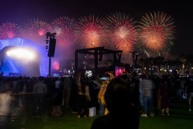 Closing fireworks at Expo 2020 Dubai.  Ruel Pableo for The National