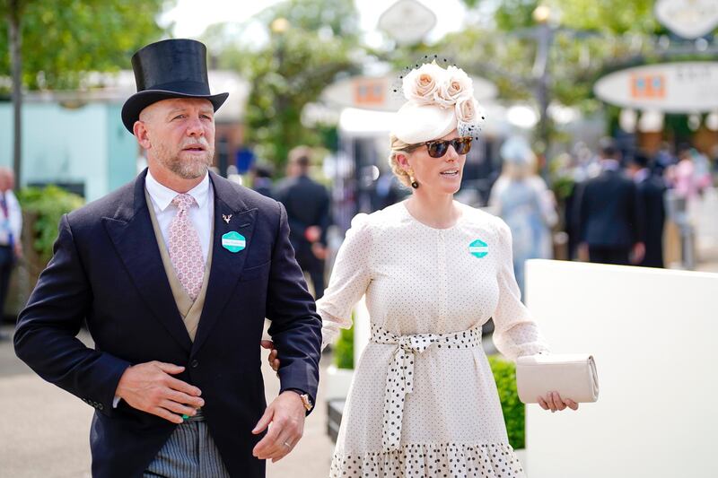 Zara Tindall arrives with husband Mike on day one of the Royal Ascot. Getty Images