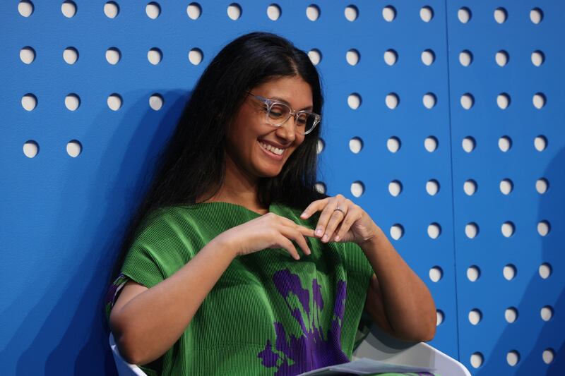 Roshni Nadar Malhotra, chairwoman of HCL Technologies,  during a panel session on day two of the annual meeting of the World Economic Forum. Bloomberg