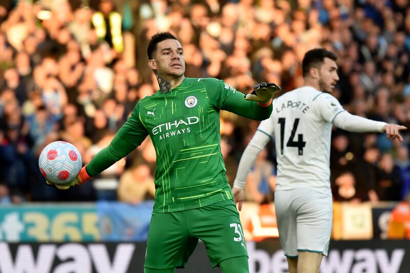 MANCHESTER CITY RATINGS: Ederson 6 – Didn’t have much to do and could do little about the goal, but he did make a good save to deny Coady, though the Wolves defender was later adjudged offside. Was caught in no-man’s land later, but Dendoncker couldn’t punish.
AP