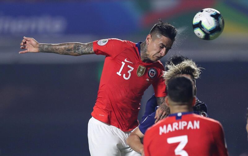 Chile's Erick Pulgar scores their first goal. Reuters