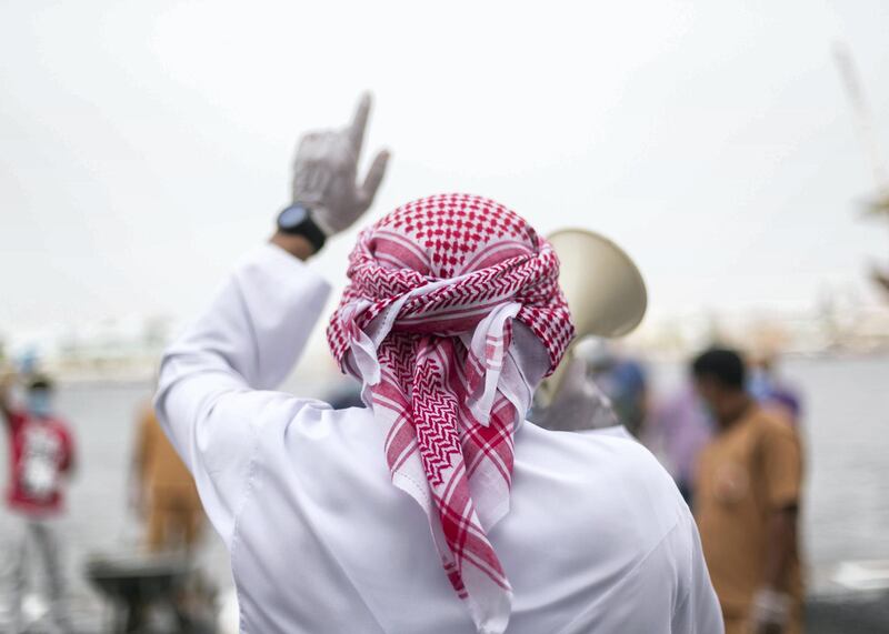 AJMAN, UNITED ARAB EMIRATES. 12 APRIL 2020. 
Ajman Fish Market’s auction.
(Photo: Reem Mohammed/The National)

Reporter:
Section: