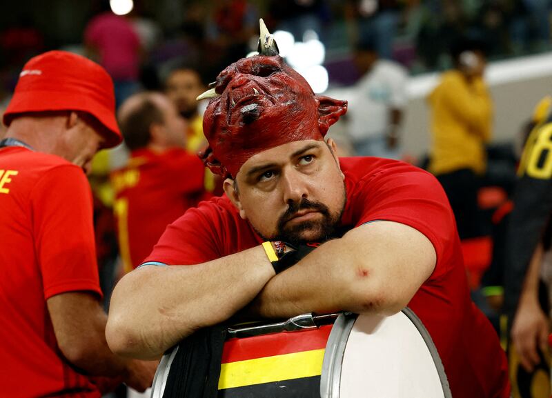Belgium fans watched their team slump out of the tournament. Reuters