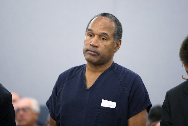 Simpson is sentenced at the Clark County Regional Justice Centre in Las Vegas in December 2008. Getty Images / AFP